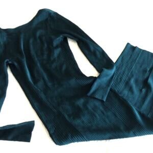 Banana Republic Peacock Blue Ribbed Stretch Body Con Dress / size Small